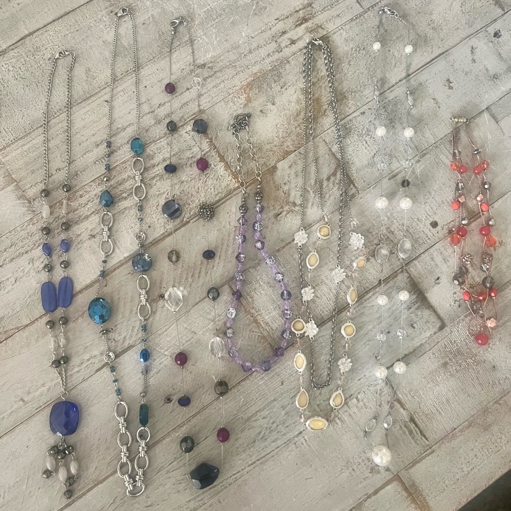 Vintage Jewel Necklace Bundle Silver Beads Jewels Statement Pieces - Picture 6 of 10